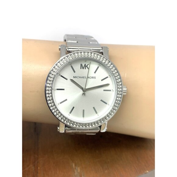 Michael Kors Women's Watch MK7347 Corey Quartz Gemmed Silver Stainless Steel - Picture 11 of 14